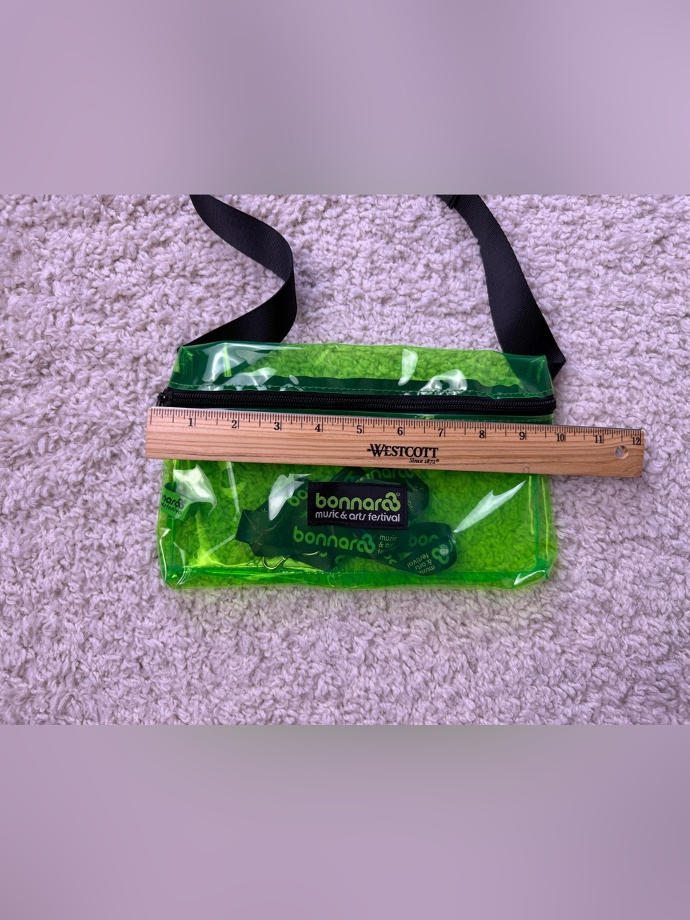 Bonnaroo Neon Green Clear Crossbody Bag/Fanny - Picture 5 of 5